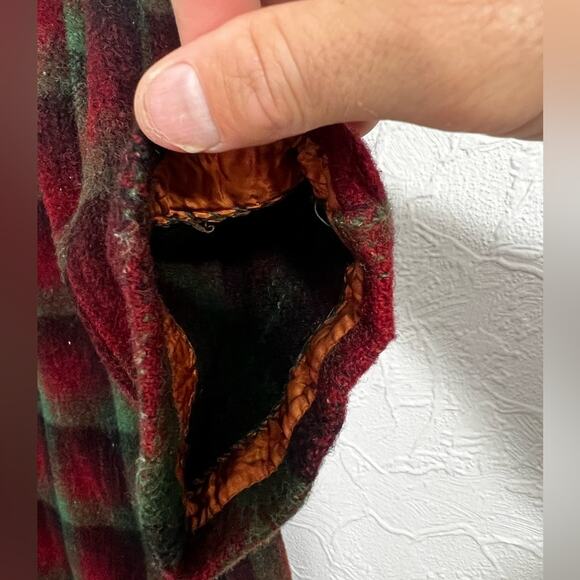VINTAGE 40'S Grenville Fabric Heavy Wool Blanket Plaid Deco Robe Jacket Scrooge - Picture 7 of 8